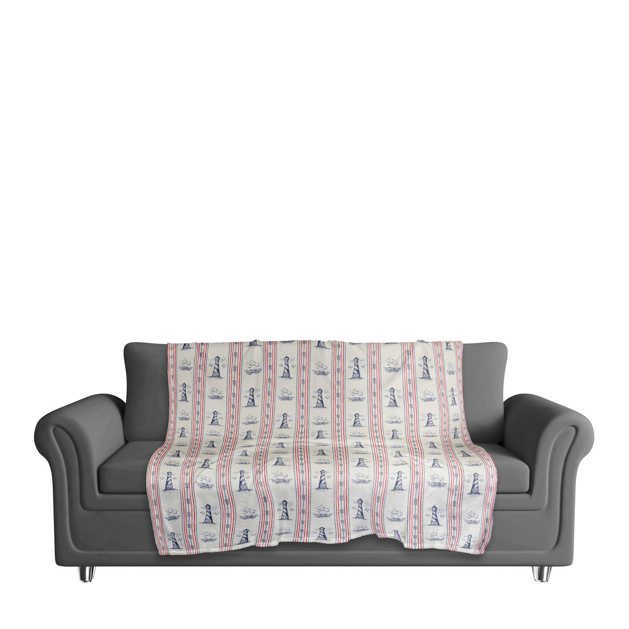 Nautical Lighthouses Coral Fleece Blanket